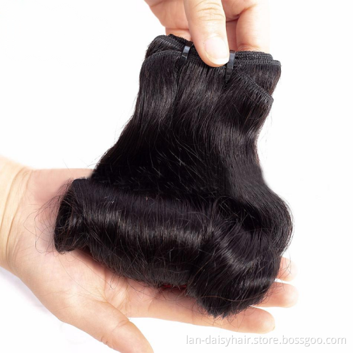Fumi Egg Curly Natural Black Indian Virgin Hair Weave Hair Bundles Double Drawn 100% Human Hair 10-20inches